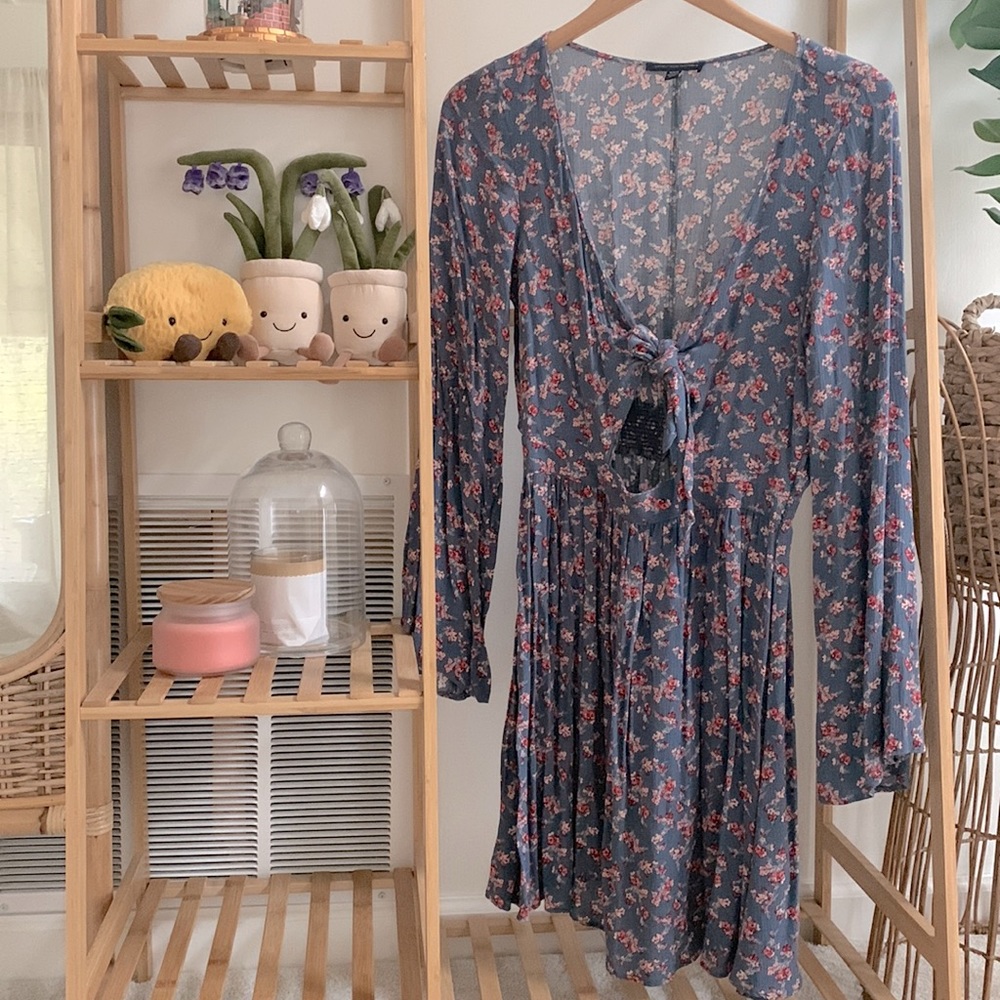 American Eagle Outfitters Floral Tie Front Dress